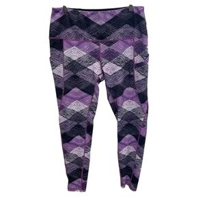 Ododos Womens activewear leggings high waist purple size XL side pockets yoga